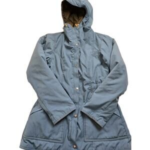 Caribou Mountaineering Vintage Zip Snap Hoodie Jacket‎ EUC Blue Pockets Size M